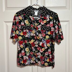 Vintage Short-Sleeve Button-Front Shirt